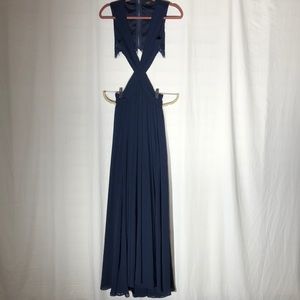 Vici - Navy Cut Out Maxi Dress Size S